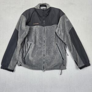 Columbia Titanium Interchange Jacket Mens Large Gray Fleece Full Zip Outdoor